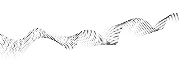 Leinwandbilder - Flowing Dot Wave halftone gradient pattern on transparent background	
