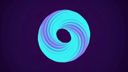 Abstract Turquoise and Violet Swirl on Dark Purple Background Seamless Loop Motion Background for Creative Presentation Template Backdrop