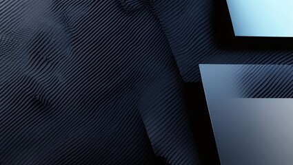 Poster - Abstract Background with Wavy Lines and Glassy Geometric Shapes