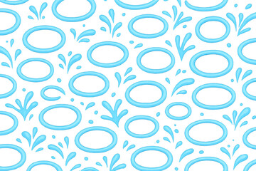 Poster - Blue oval pattern with transparent water splash elements, perfect for summer graphics and aquatic-themed branding