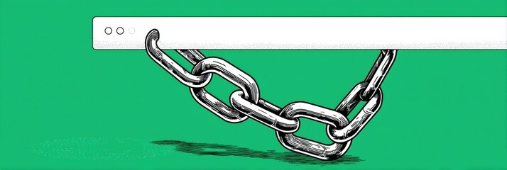Aufkleber - Broken Link Chain in URL Bar Symbolizing Website Issues and Connectivity Problems Affecting Digital Navigation