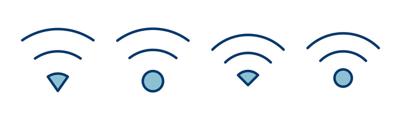 Poster - WIFI Icon vector isolated on white background. signal vector icon. Wireless and wifi icon or sign for remote internet access