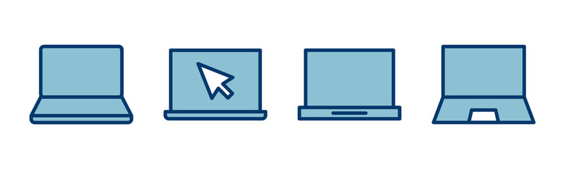 Poster - Laptop icon vector isolated on white background. Laptop vector icon