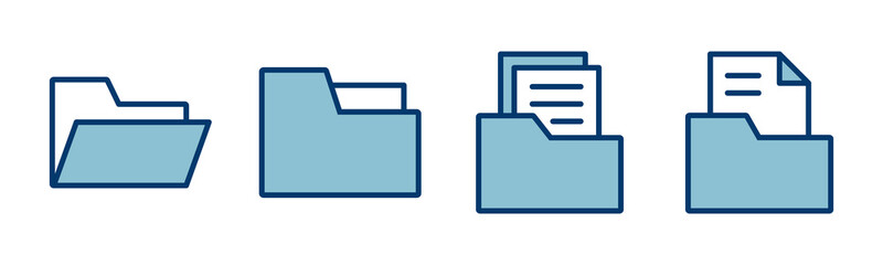 Poster - Folder Icon vector isolated on white background. Folder and documents Icon. icon archive