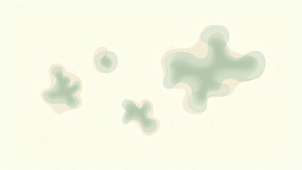 Poster - Abstract Shapes Floating on Pale Yellow Background Gentle and Calming