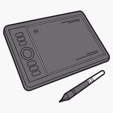 Graphic tablet with stylus for digital art design