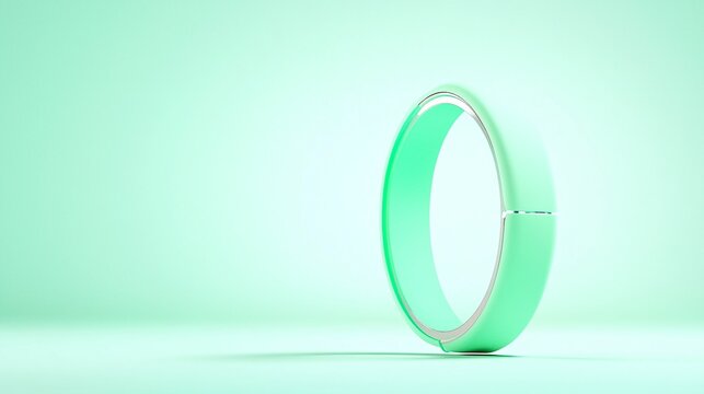 Mint Green Wristband Product Mockup on Light Green Background