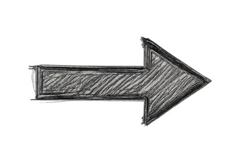 Poster - Arrow sketch directing rightward, transparent background enhancing graphic design and presentation layouts