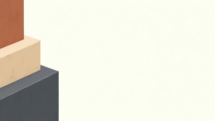 Poster - Geometric Shapes Stacked with Creamy White Backdrop for Modern Presentations