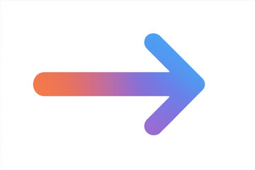 Poster - Colorful gradient arrow pointing to the right on a transparent background, perfect for presentations and graphic design projects