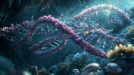 Poster - exploring dna sequencing technology laboratory conceptual image scientific environment macro view in