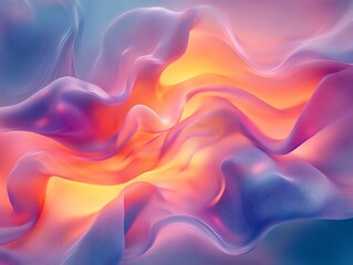 Poster - Abstract Flowing Aurora: A Symphony of Color and Light in Motion