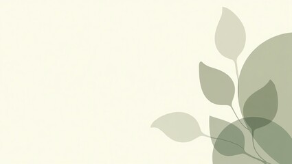 Poster - Elegant Background with Minimalist Green Leaf Design and Copy Space