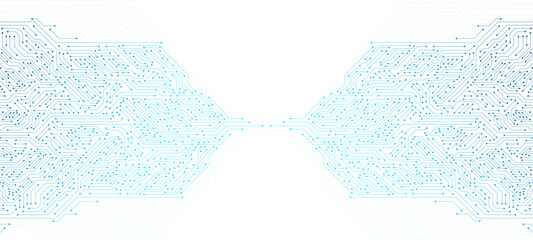 Fototapete - blue circuit board electronic technology data connection. abstract artificial intelligence digital c