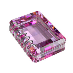 Poster - Mesmerizing transparent purple crystal prism with a captivating faceted geometric design creating a striking and visually stunning effect