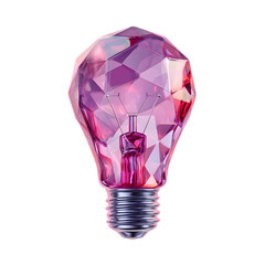 Leinwandbilder - Vibrant purple and pink crystalline light bulb symbolizing the spark of innovative thinking and creative