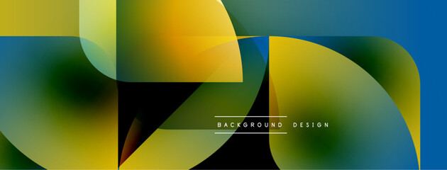 Aufkleber - Abstract colorful background. Overlapping shapes create dynamic visual effect. Modern design elements present smooth gradients.