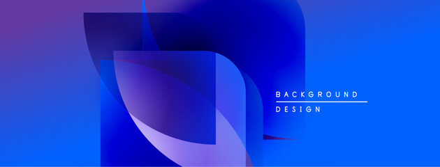 Poster - Abstract blue design. Layers create depth, modern feel. Text reads background design. Simple, vibrant composition.
