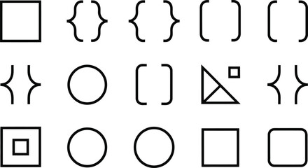 Poster - Minimalist graphic design collection featuring geometric shapes and symbols perfect for modern branding and creative visuals