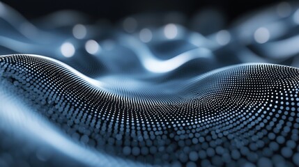 Fototapete - Abstract Blue Digital Wave Background