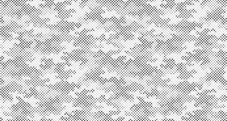 Fototapete - Abstract halftone seamless camouflage pattern. Repeating digital dotted hexagonal camo military texture background. Abstract modern fabric textile ornament. Vector illustration.