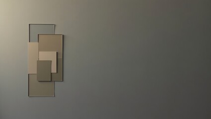 Poster - Minimalist Frame Arrangement on Gray Wall for Interior Design and Mockups