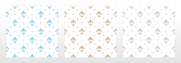 Leinwandbilder - Collection of flower geometric patterns. Seamless vector backgrounds. Colored ornaments. Ornament for fabric, wallpaper, packaging. Decorative prints