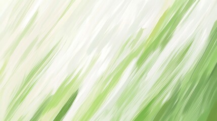 Poster - Green and white abstract brushstrokes form a diagonal art piece