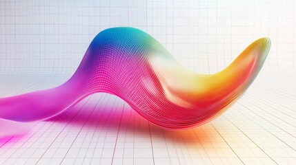 Aufkleber - D line graph in vibrant colors on a grid, showing data points connected in a wave pattern, high-tech look and feel.