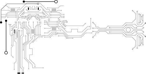 Poster - technology background with hi-tech digital data connection system and computer electronic design. ve