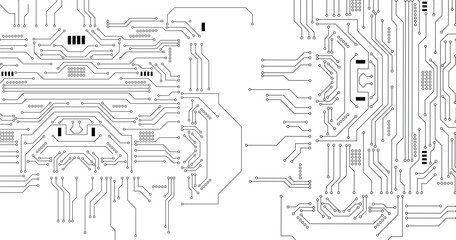 Poster - technology background with hi-tech digital data connection system and computer electronic design. ve