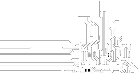 Poster - abstract futuristic circuit board illustration, circuit board with various technology elements. circ