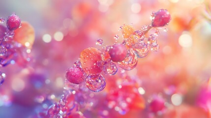 Poster - A breathtaking image of wildflowers in a field after rain, glistening with droplets of water, capturing the freshness and beauty of nature in a soft-focus background.