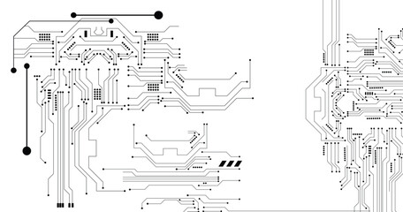 Poster - technology digital circuit board background. technology black circuit diagram. high-tech connection 