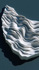 Poster - Abstract sculptural form with layered, undulating textures.