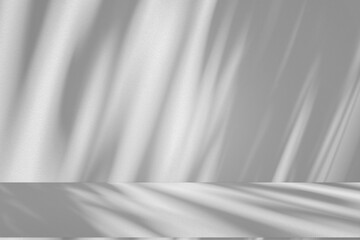 Poster - Wall interior background, studio and backdrops show products.with shadow from window color white and grey. background for text insertion and presentation product