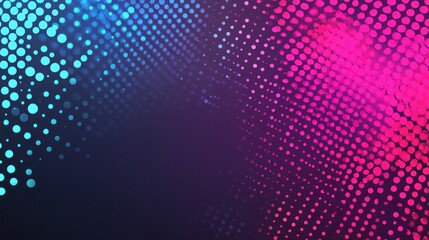 Poster - abstract illustration featuring blue and pink colored dot patterns