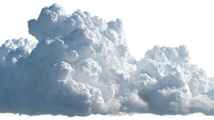 Poster - Dramatic cumulus cloud formation isolated on 3d sky art dark view white on transparent background