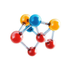 Poster - Molecule representation showcasing biology and chemistry concepts with vibrant colors, Molecule with biology and chemical concept Transparent background