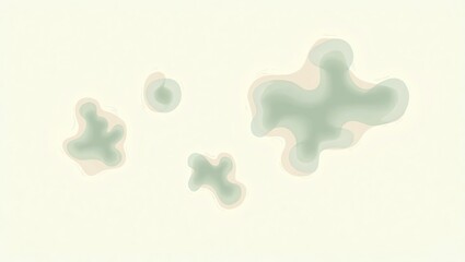 Poster - Abstract Green Shapes on Cream Background Illustration for Graphic Design
