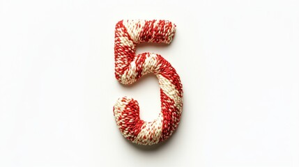 Poster - A close up photograph of a number five on white background