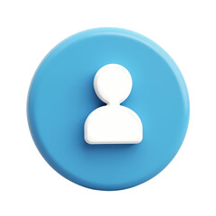 Poster - A blue circle with a white user icon in the center, a simple and clean design for user interface isolated on transparent background
