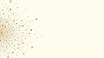 Poster - Abstract Burst of Golden Circles on Cream Background for Modern Designs