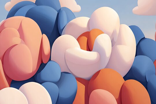 Abstract rounded shapes vibrant color palette