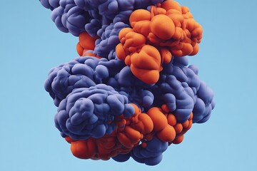 Aufkleber - Abstract orange and purple fluffy form