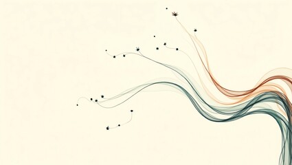 Poster - Abstract Floral Design with Flowing Lines for Graphic Design Projects