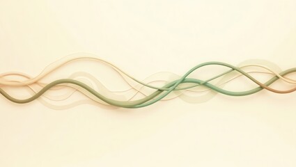 Poster - Abstract Wavy Lines Design in Pastel Colors on Light Background
