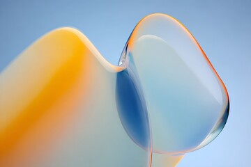 Aufkleber - Abstract flowing translucent organic design shapes