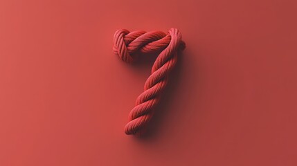 Poster - a stylized representation of the number seven made of rope