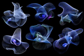 Aufkleber - Abstract line forms with luminous sphere